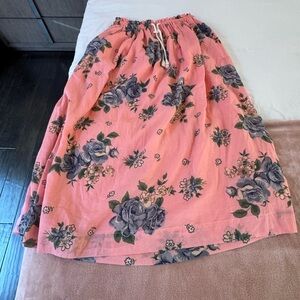 Free people maxi Floral A-Line Skirt in Pink